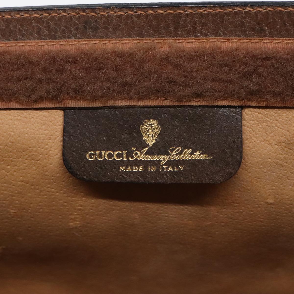 GUCCI GG Canvas Web Sherry Line Clutch Bag PVC Leather Beige Green 90836