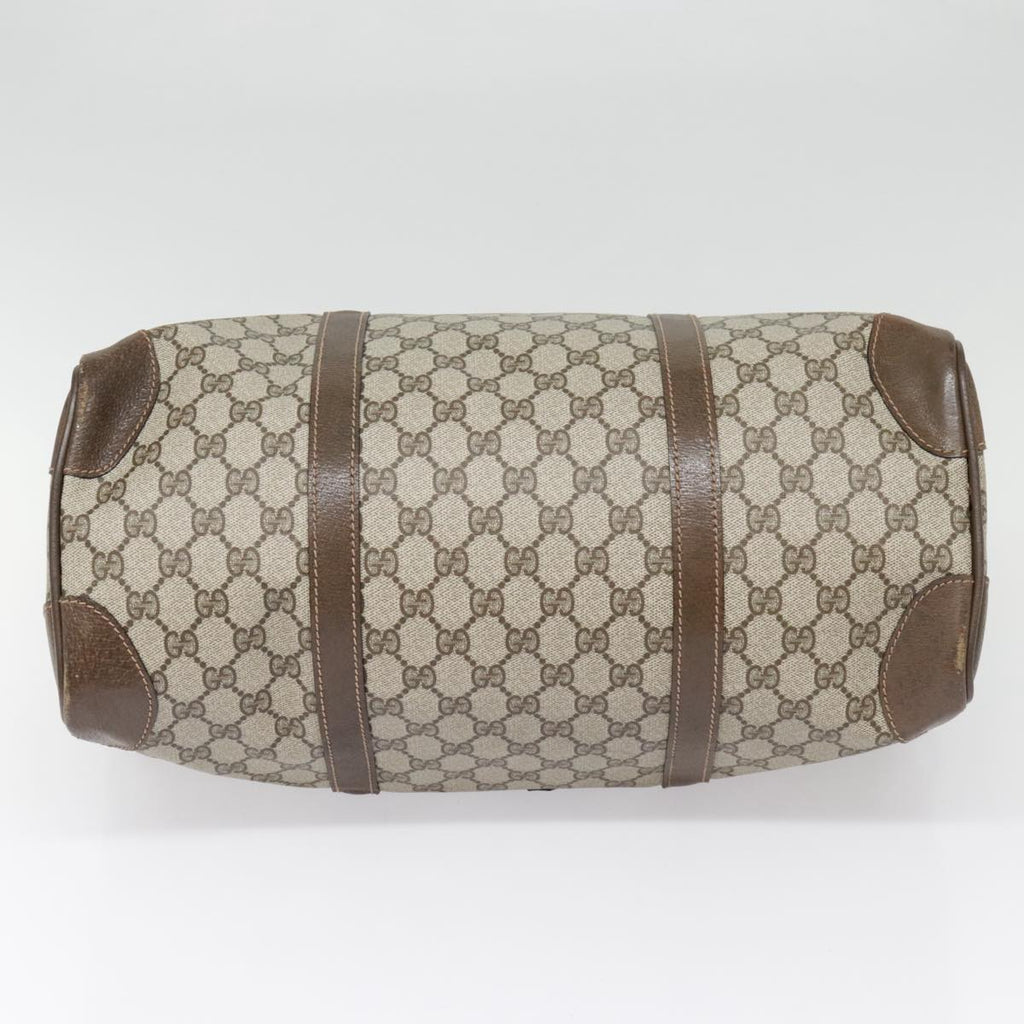 GUCCI GG Canvas Boston Bag PVC Leather Beige 90851
