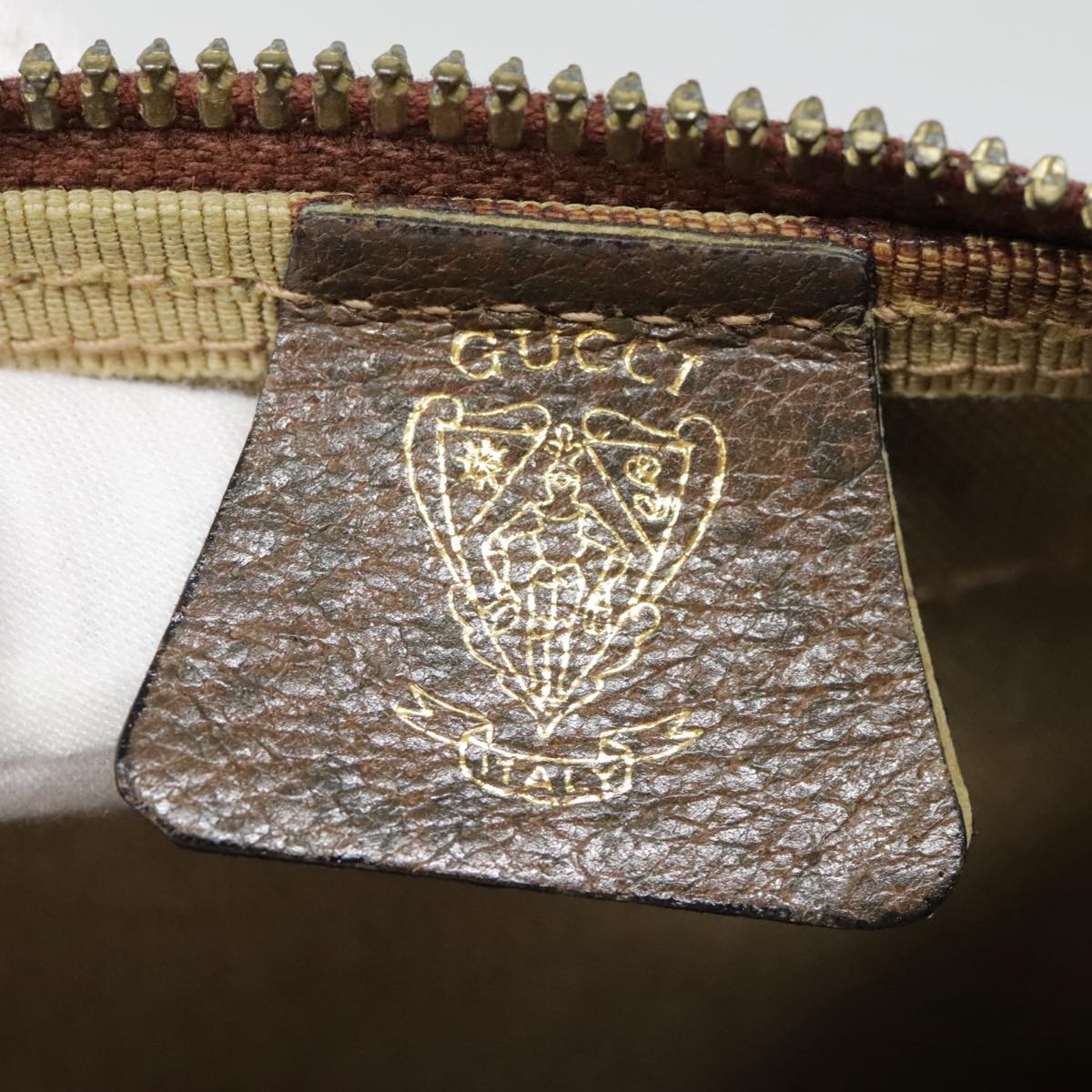 GUCCI GG Canvas Boston Bag PVC Leather Beige 90851