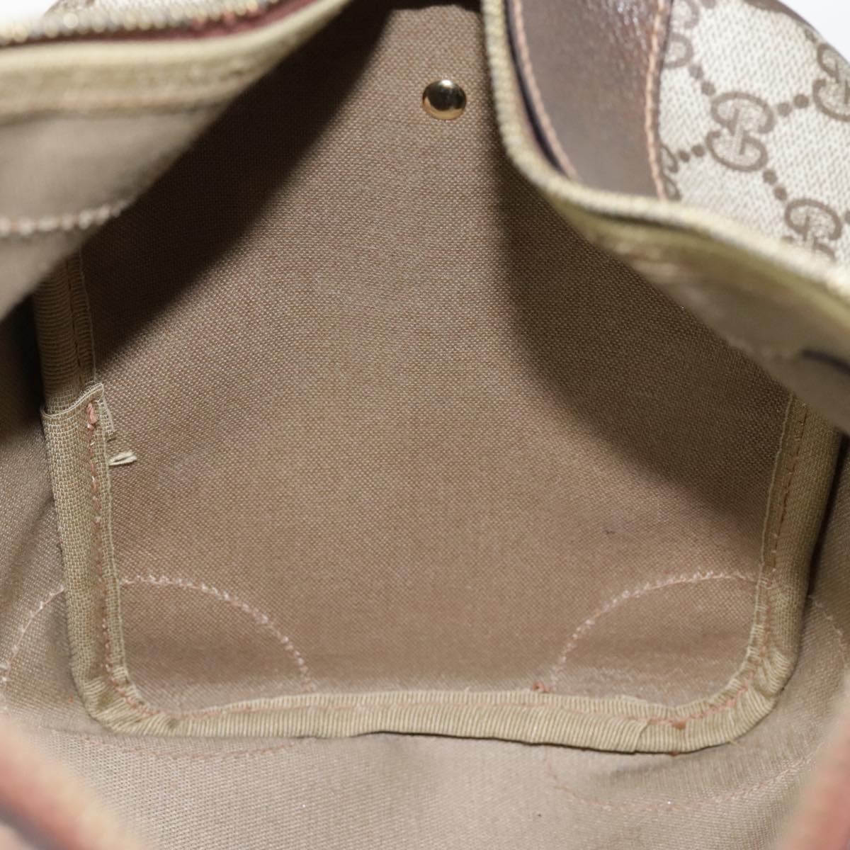 GUCCI GG Canvas Boston Bag PVC Leather Beige 90851