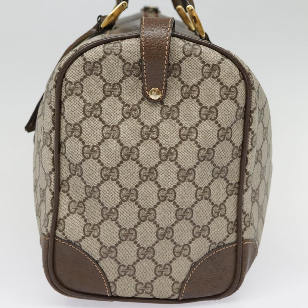 GUCCI GG Canvas Boston Bag PVC Leather Beige 90851
