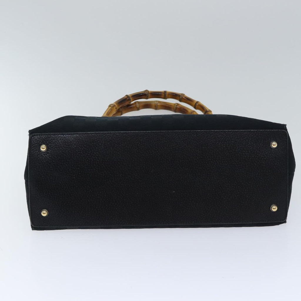 GUCCI GG Canvas Bamboo Hand Bag Black 90867