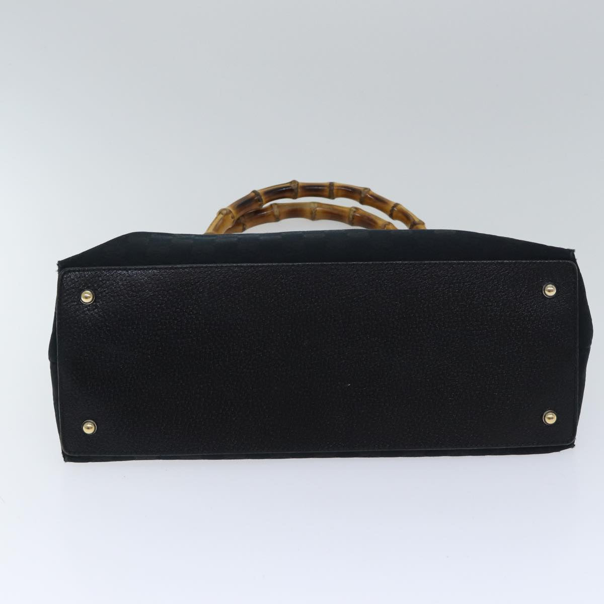 GUCCI GG Canvas Bamboo Hand Bag Black 90867