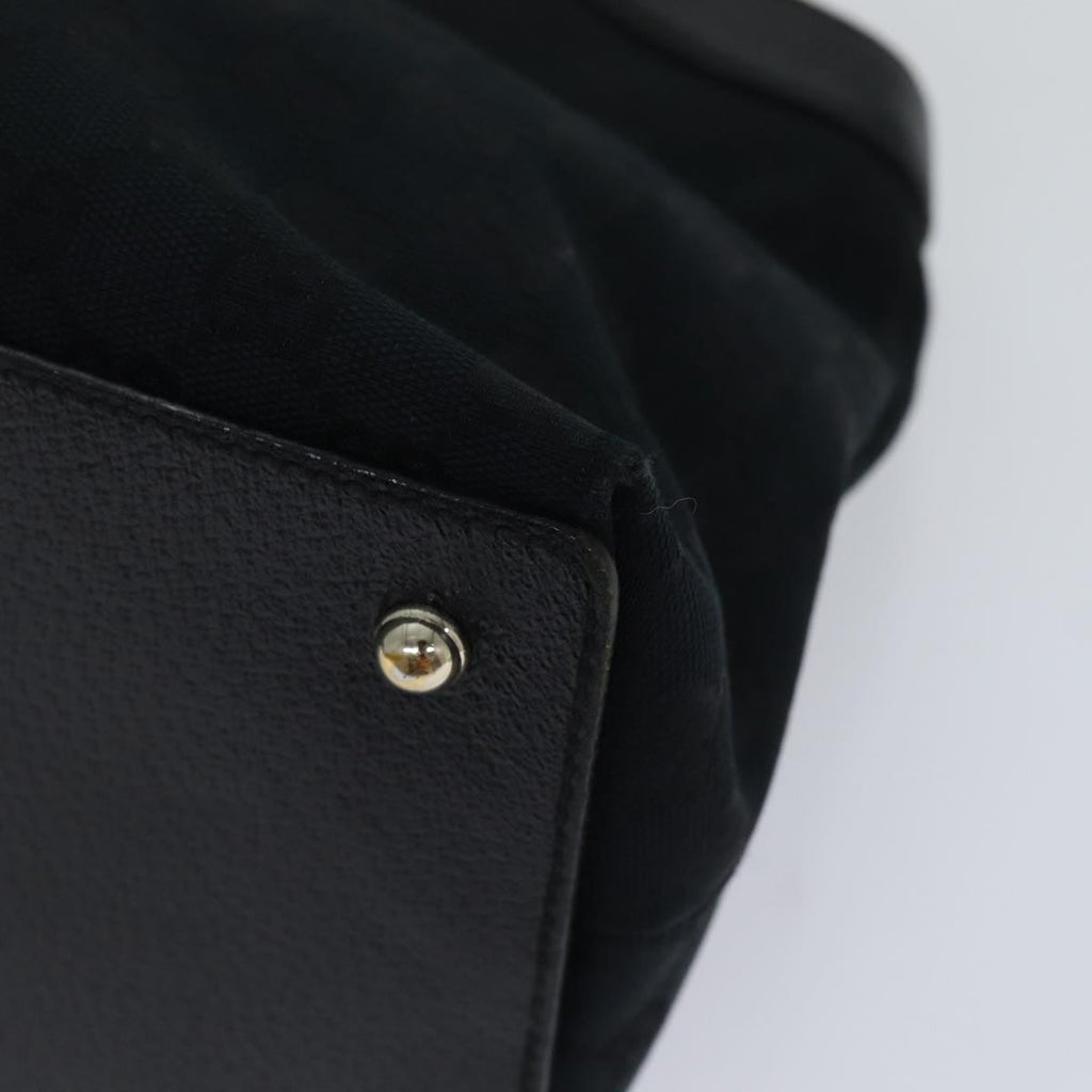 GUCCI GG Canvas Bamboo Hand Bag Black 90867