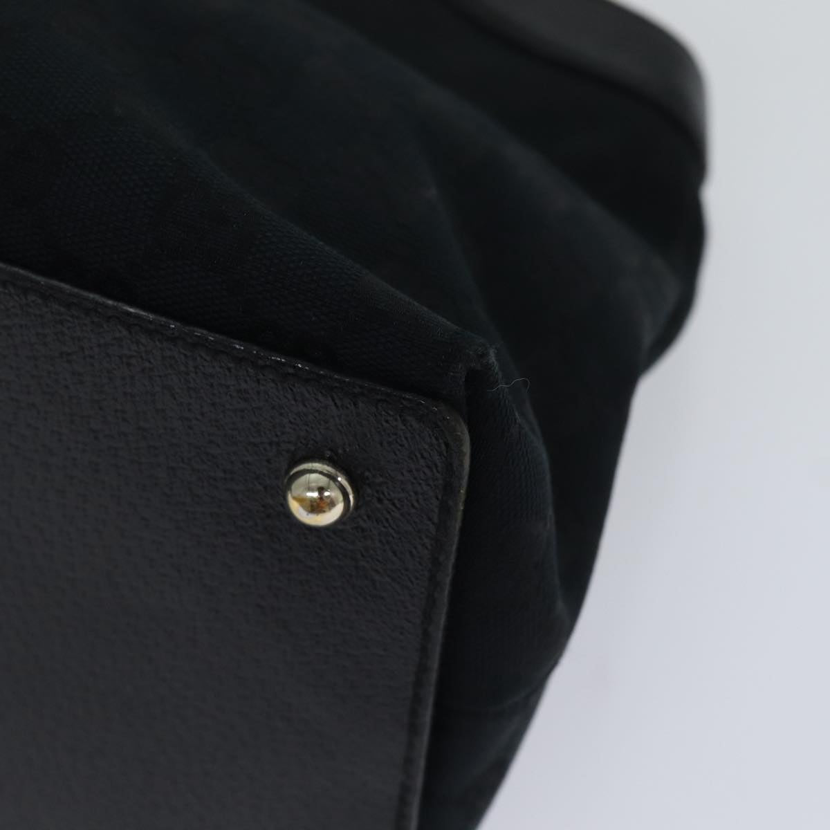 GUCCI GG Canvas Bamboo Hand Bag Black 90867