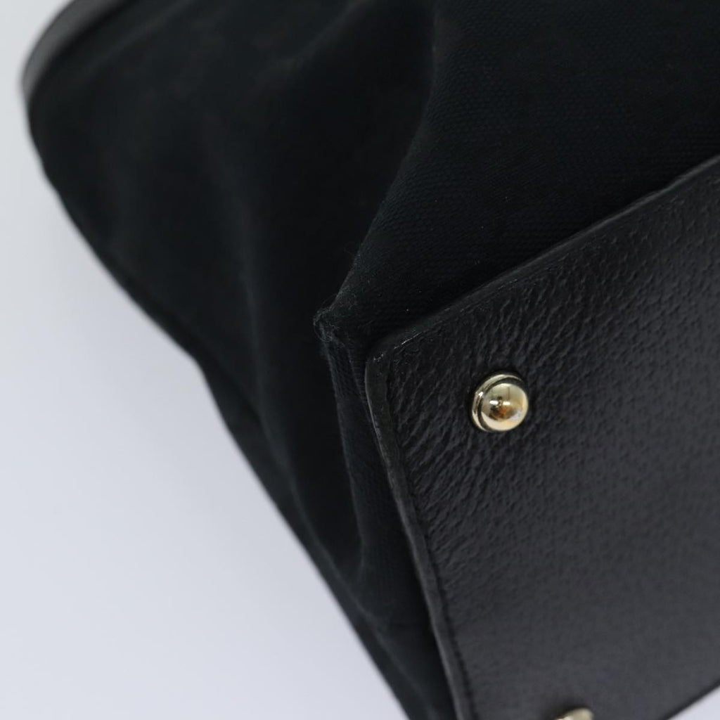 GUCCI GG Canvas Bamboo Hand Bag Black 90867