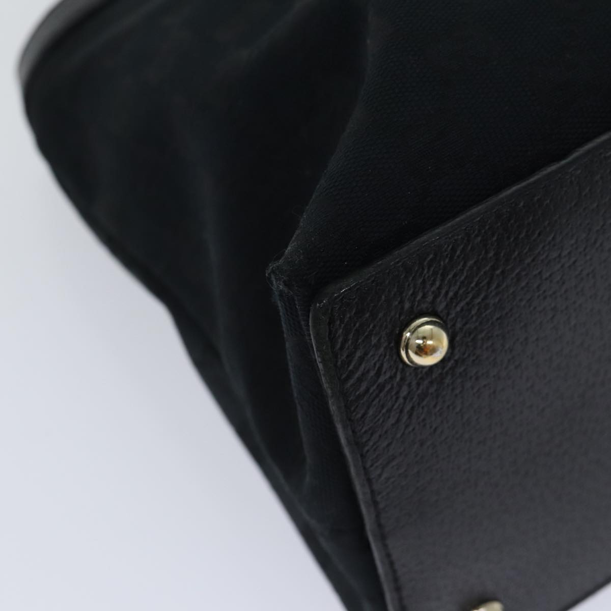 GUCCI GG Canvas Bamboo Hand Bag Black 90867