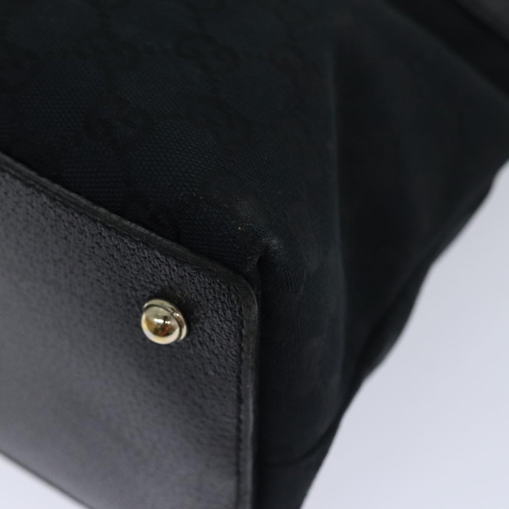 GUCCI GG Canvas Bamboo Hand Bag Black 90867