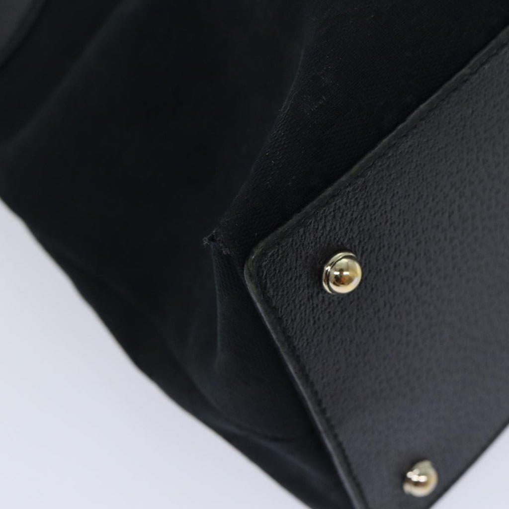 GUCCI GG Canvas Bamboo Hand Bag Black 90867