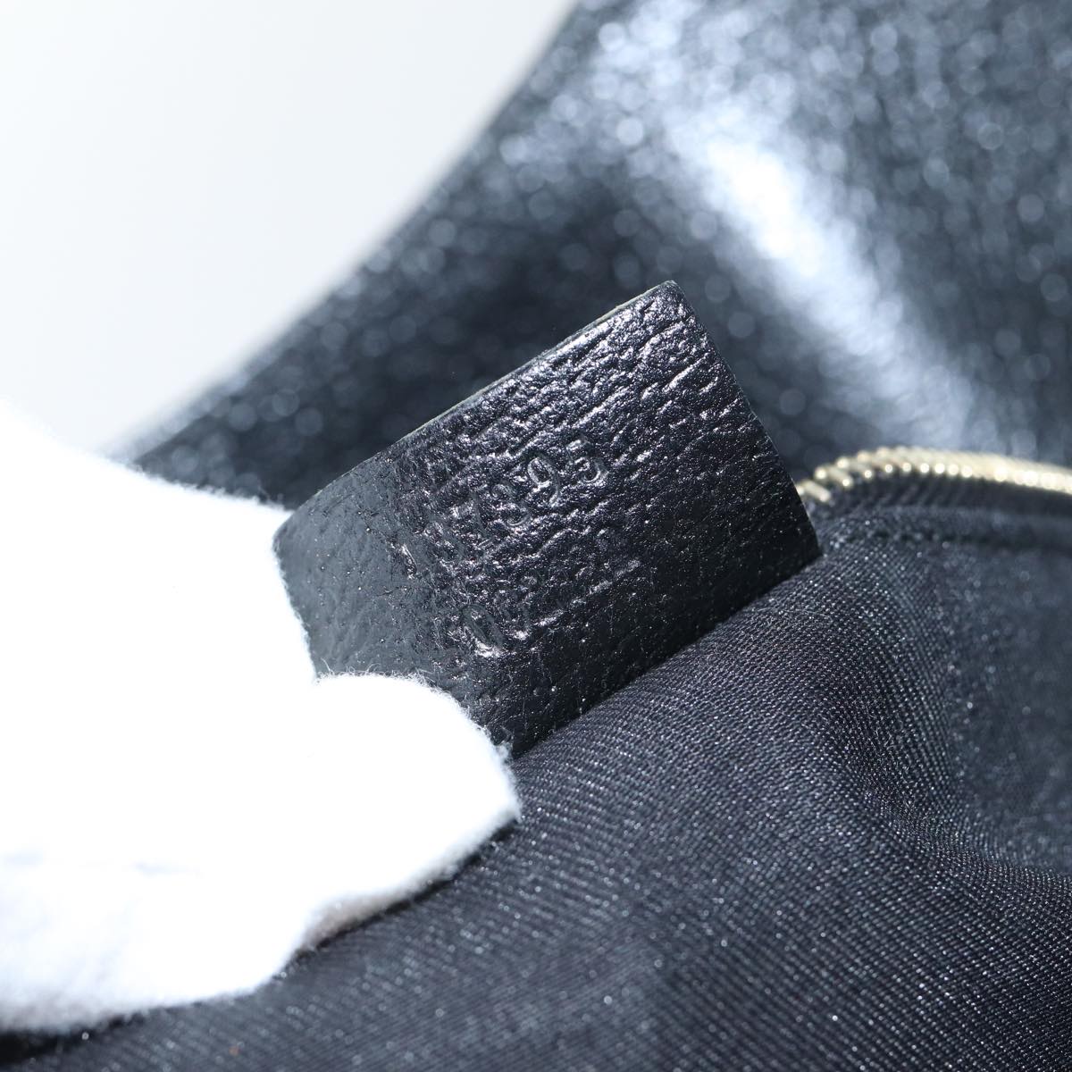 GUCCI GG Canvas Bamboo Hand Bag Black 90867