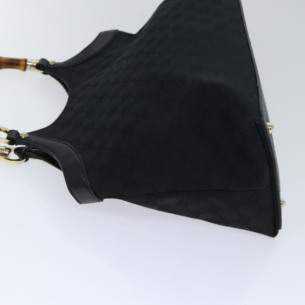 GUCCI GG Canvas Bamboo Hand Bag Black 90867
