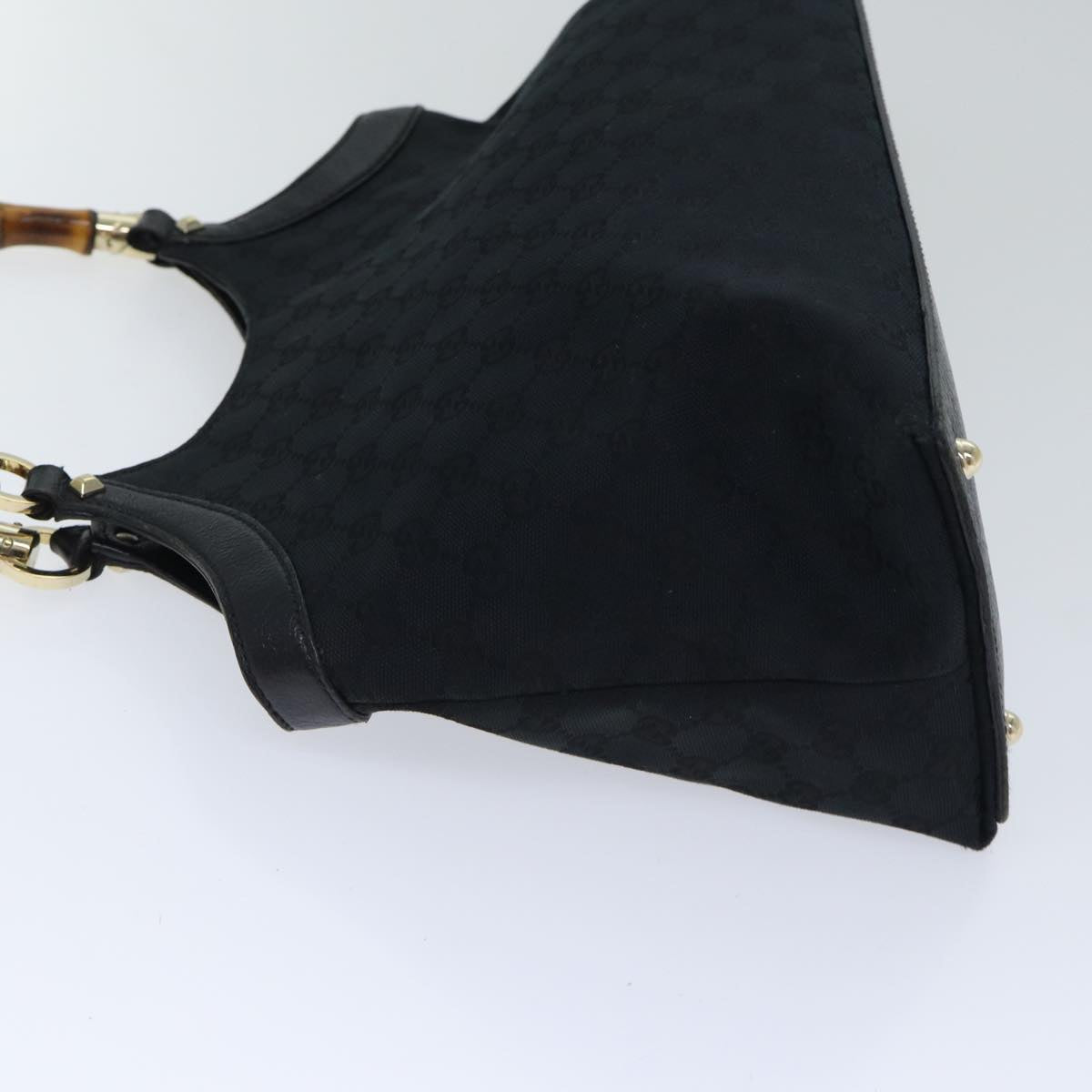 GUCCI GG Canvas Bamboo Hand Bag Black 90867