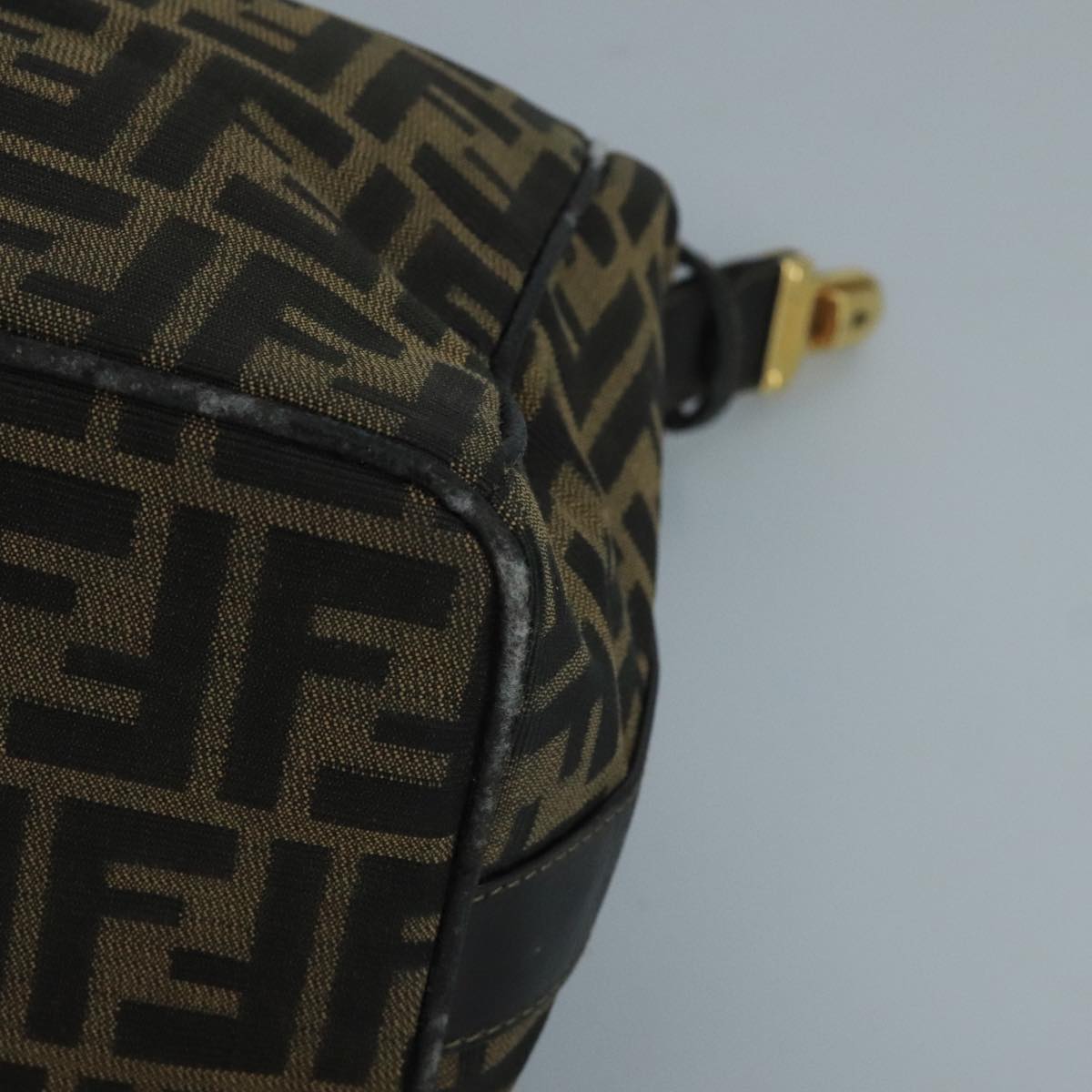 FENDI Zucca Canvas Pouch Brown Black 90910
