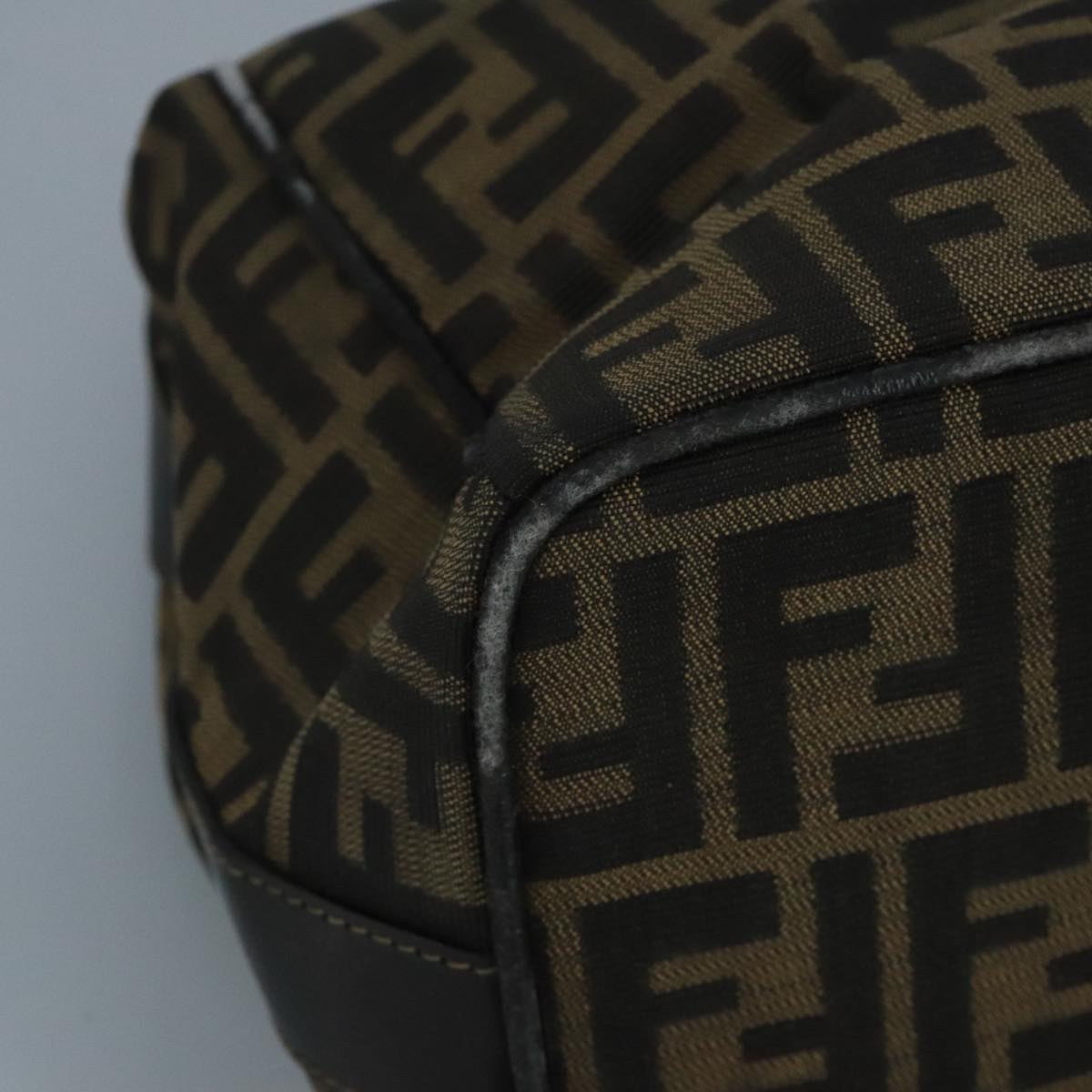 FENDI Zucca Canvas Pouch Brown Black 90910
