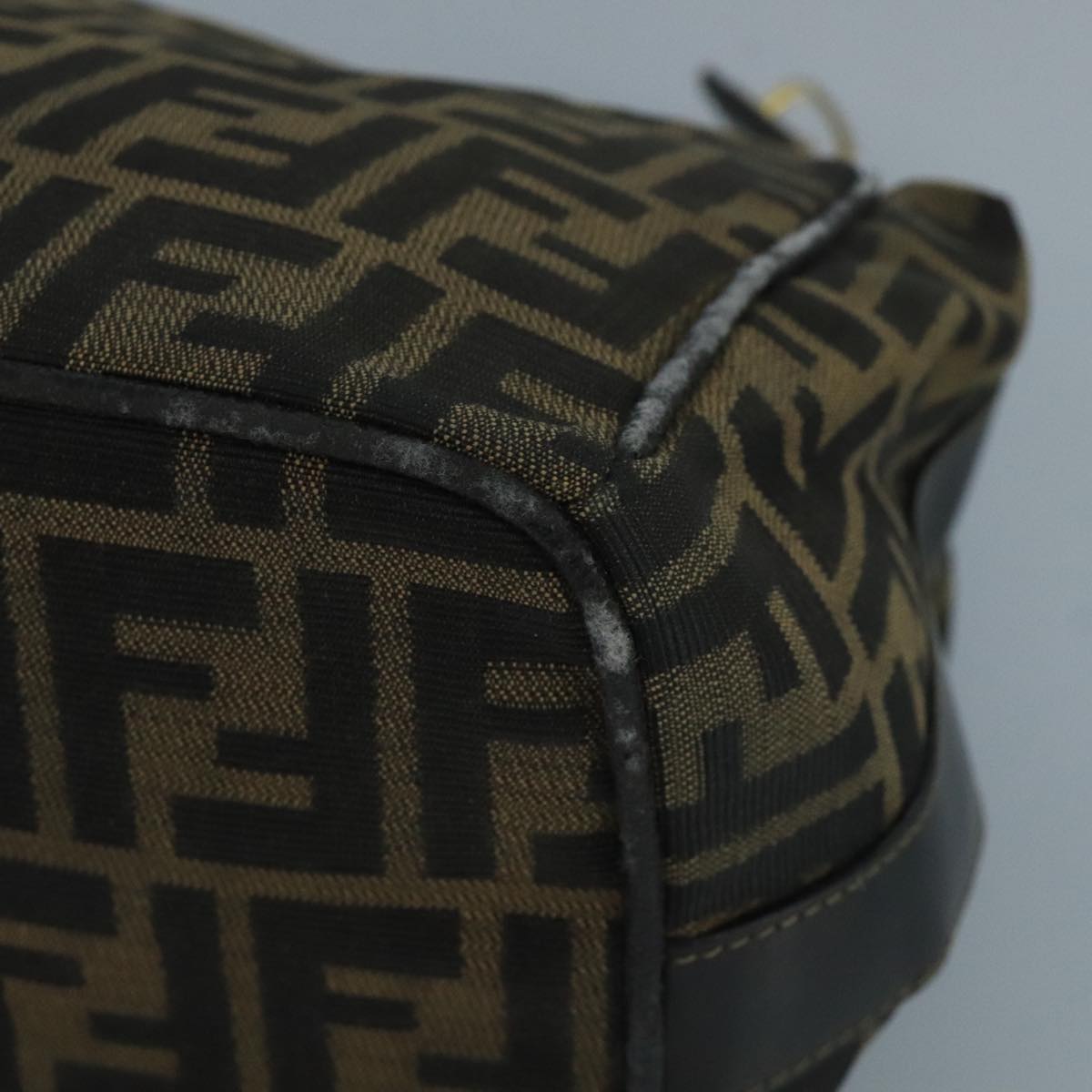 FENDI Zucca Canvas Pouch Brown Black 90910