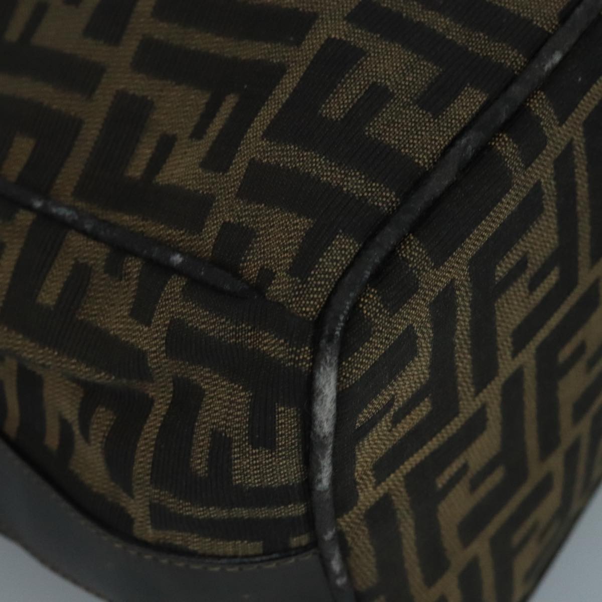 FENDI Zucca Canvas Pouch Brown Black 90910