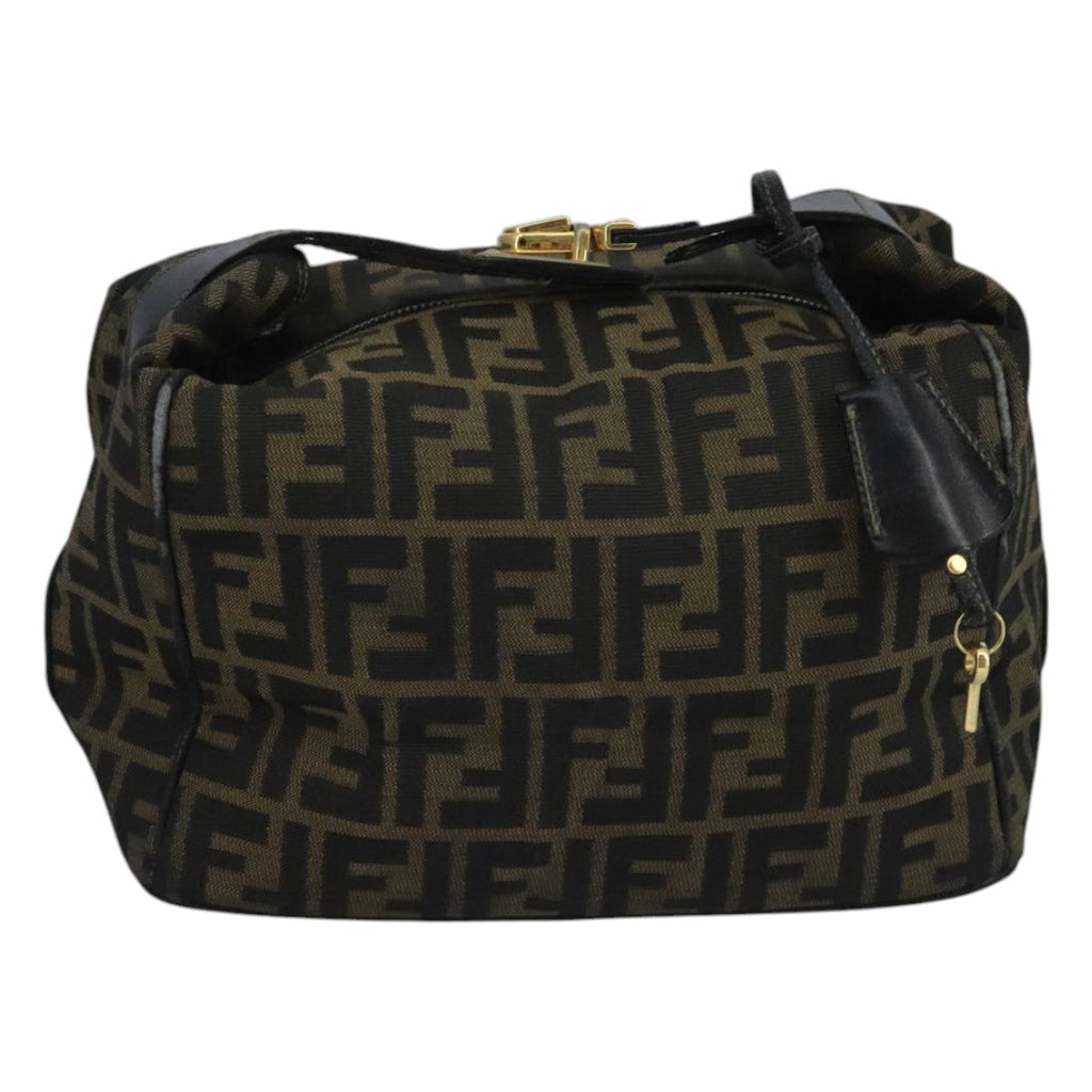 FENDI Zucca Canvas Pouch Brown Black 90910