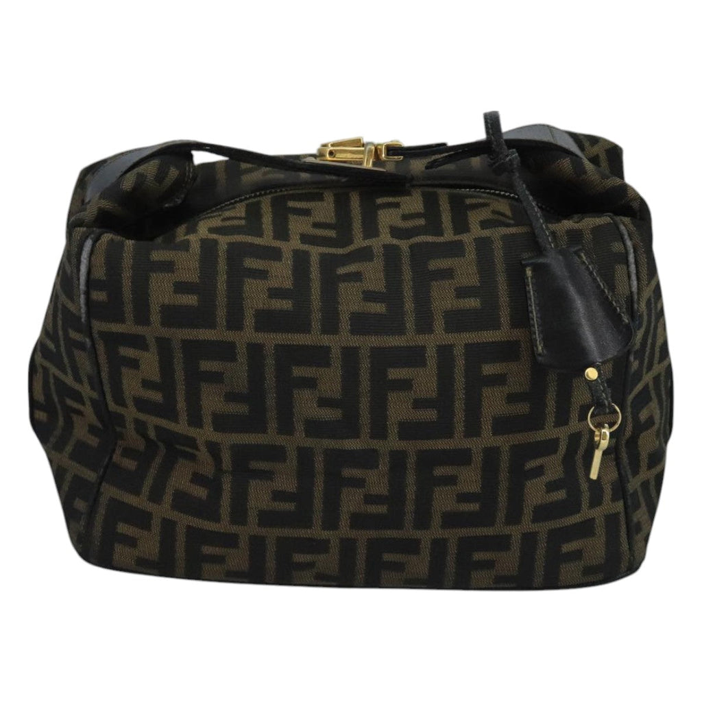 FENDI Zucca Canvas Pouch Brown Black 90910