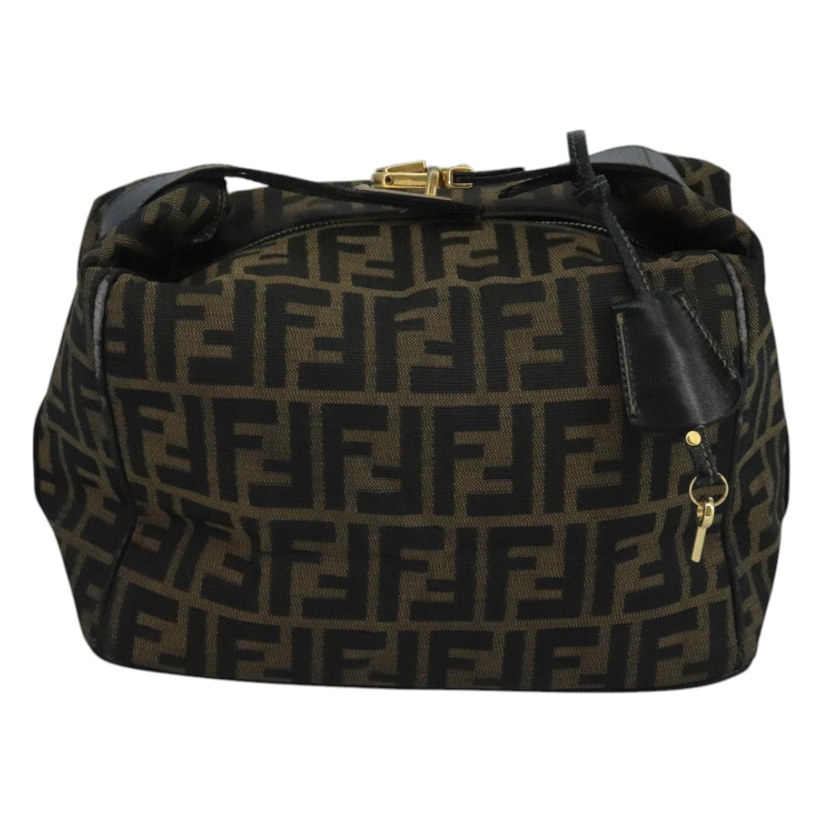 FENDI Zucca Canvas Pouch Brown Black 90910