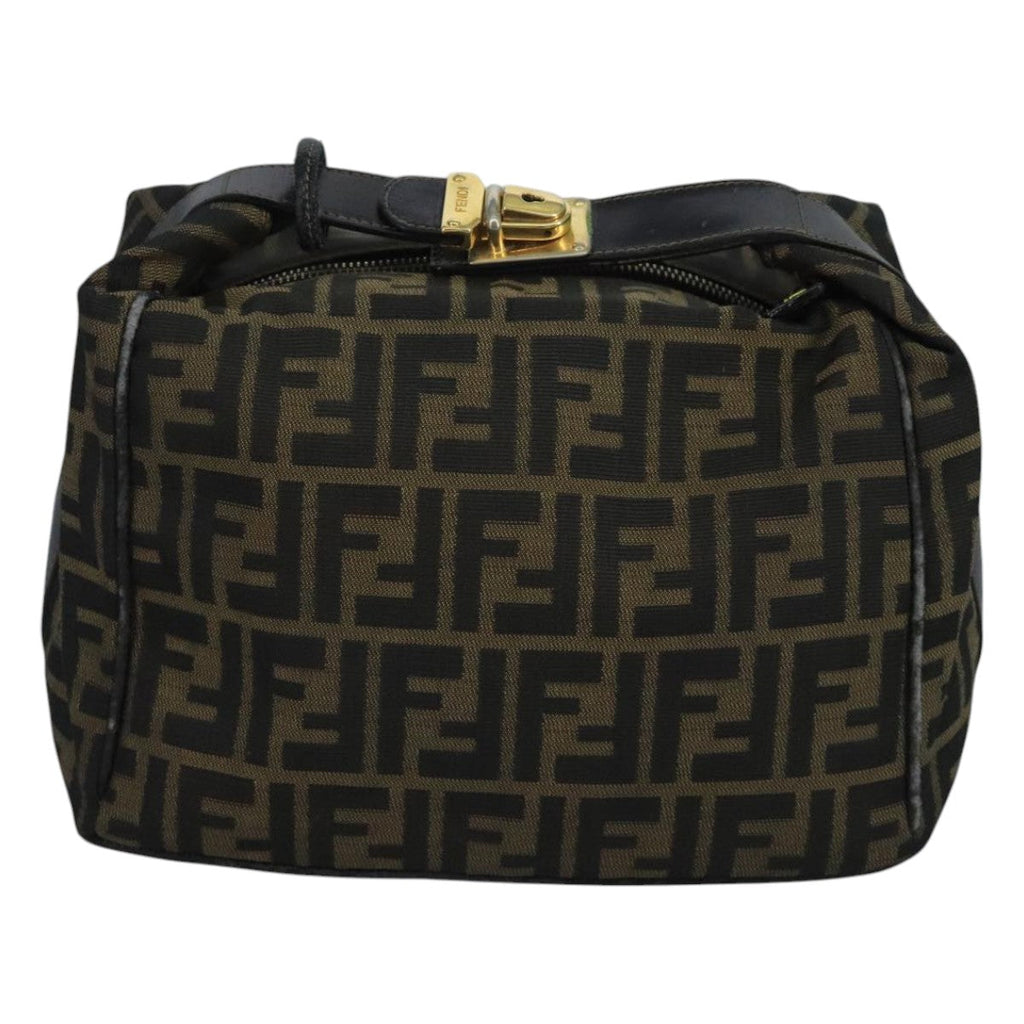 FENDI Zucca Canvas Pouch Brown Black 90910