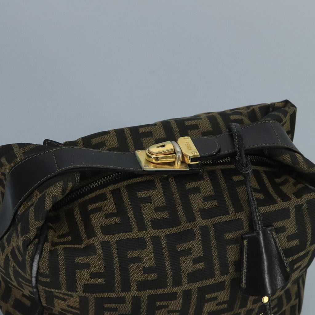 FENDI Zucca Canvas Pouch Brown Black 90910