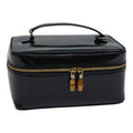GUCCI Bamboo Vanity Cosmetic Pouch Enamel Black Gold 032 1705 0150 90937