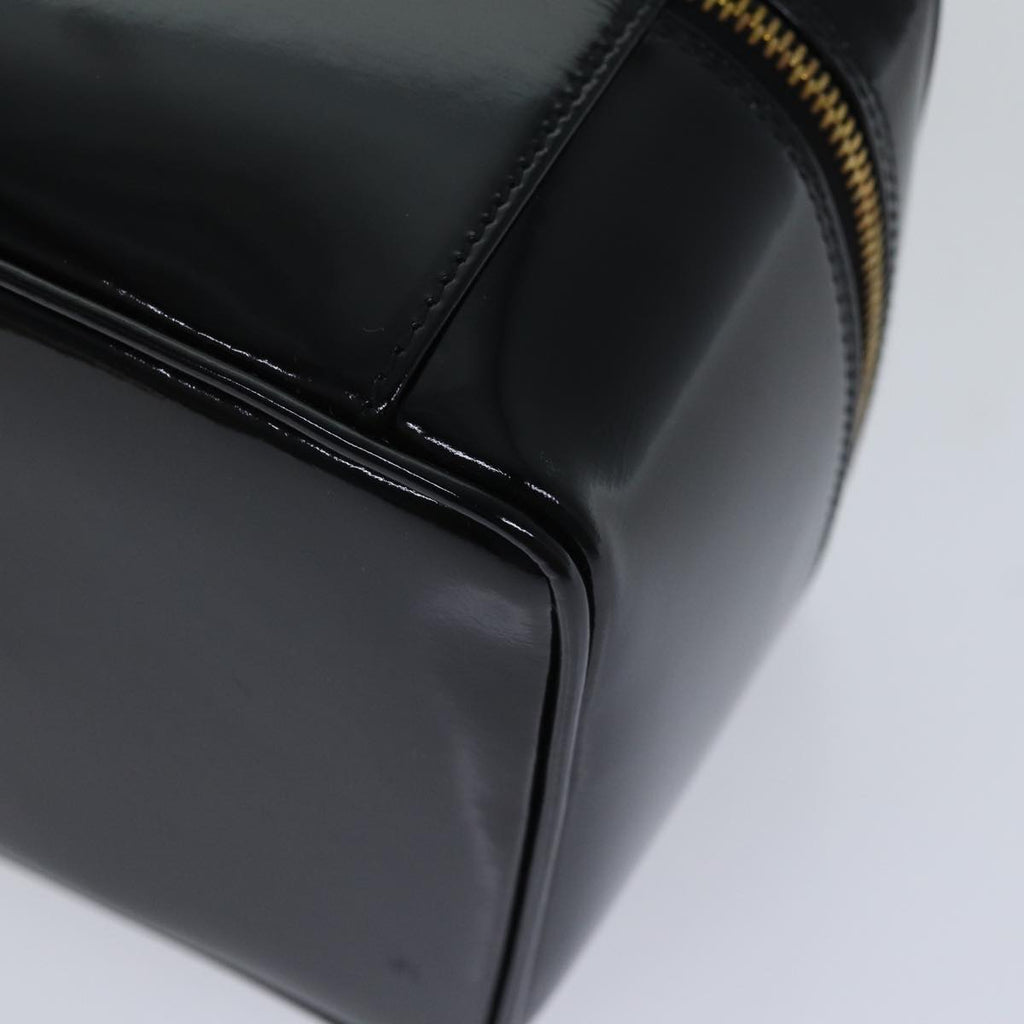 GUCCI Bamboo Vanity Cosmetic Pouch Enamel Black Gold 032 1705 0150 90937