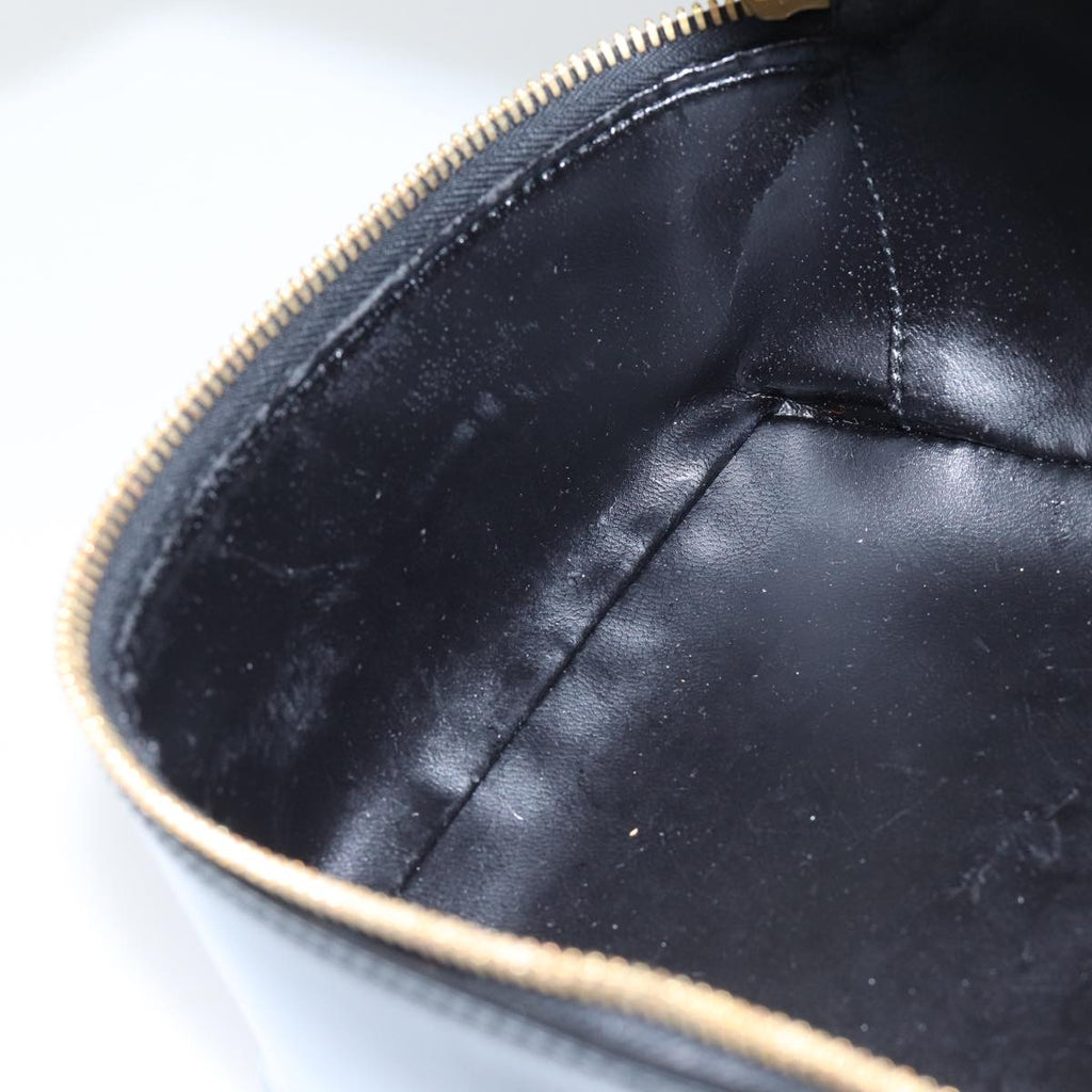 GUCCI Bamboo Vanity Cosmetic Pouch Enamel Black Gold 032 1705 0150 90937