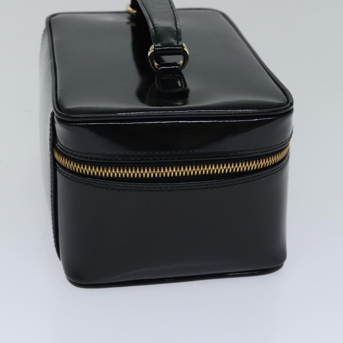 GUCCI Bamboo Vanity Cosmetic Pouch Enamel Black Gold 032 1705 0150 90937