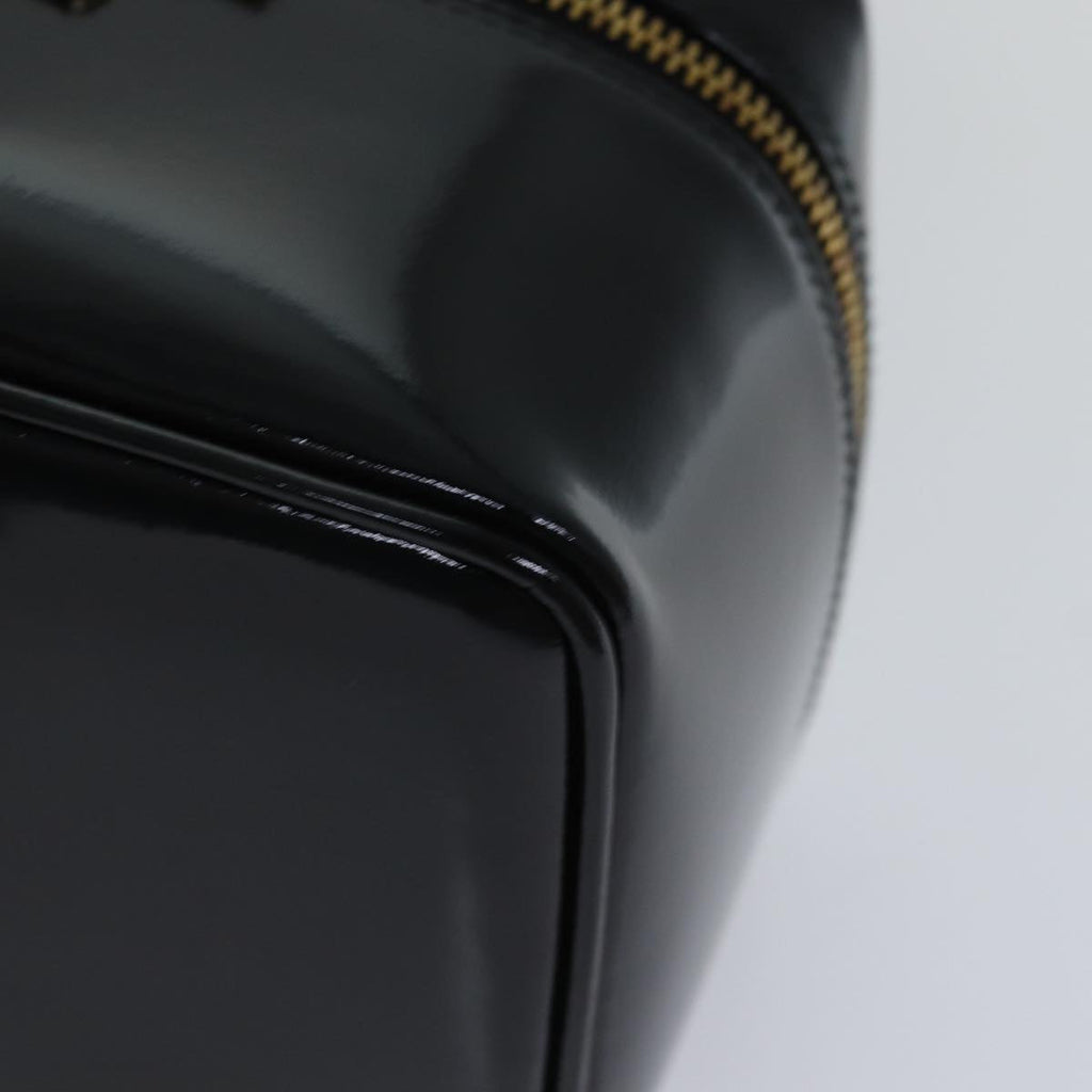 GUCCI Bamboo Vanity Cosmetic Pouch Enamel Black Gold 032 1705 0150 90937