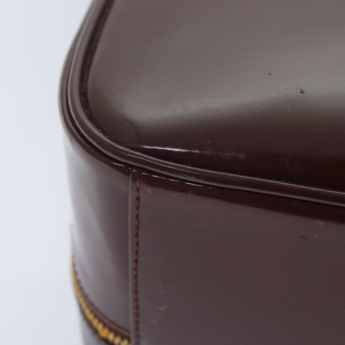 GUCCI Hand Bag Enamel 2way Brown Gold 000 270 0323 90951