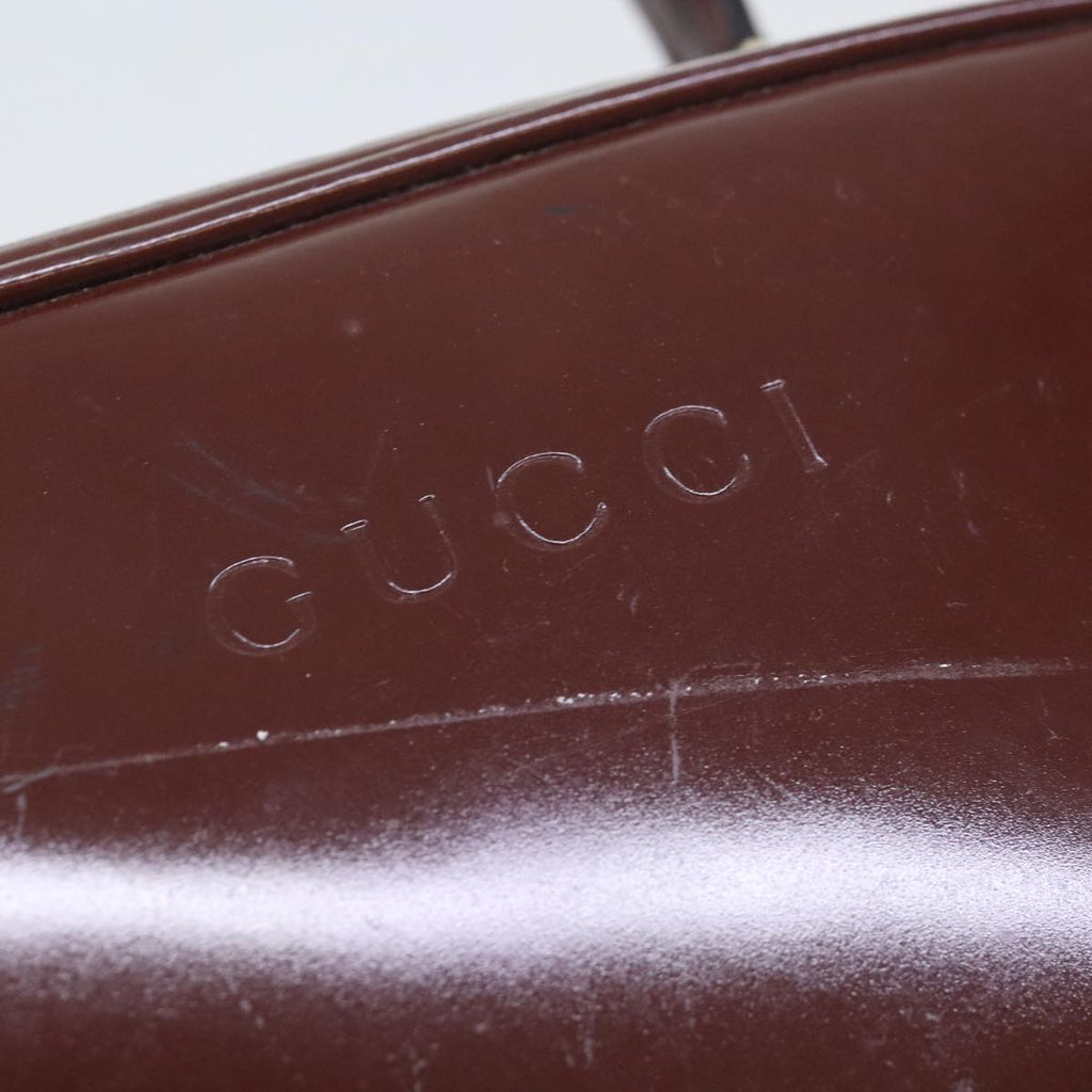 GUCCI Hand Bag Enamel 2way Brown Gold 000 270 0323 90951