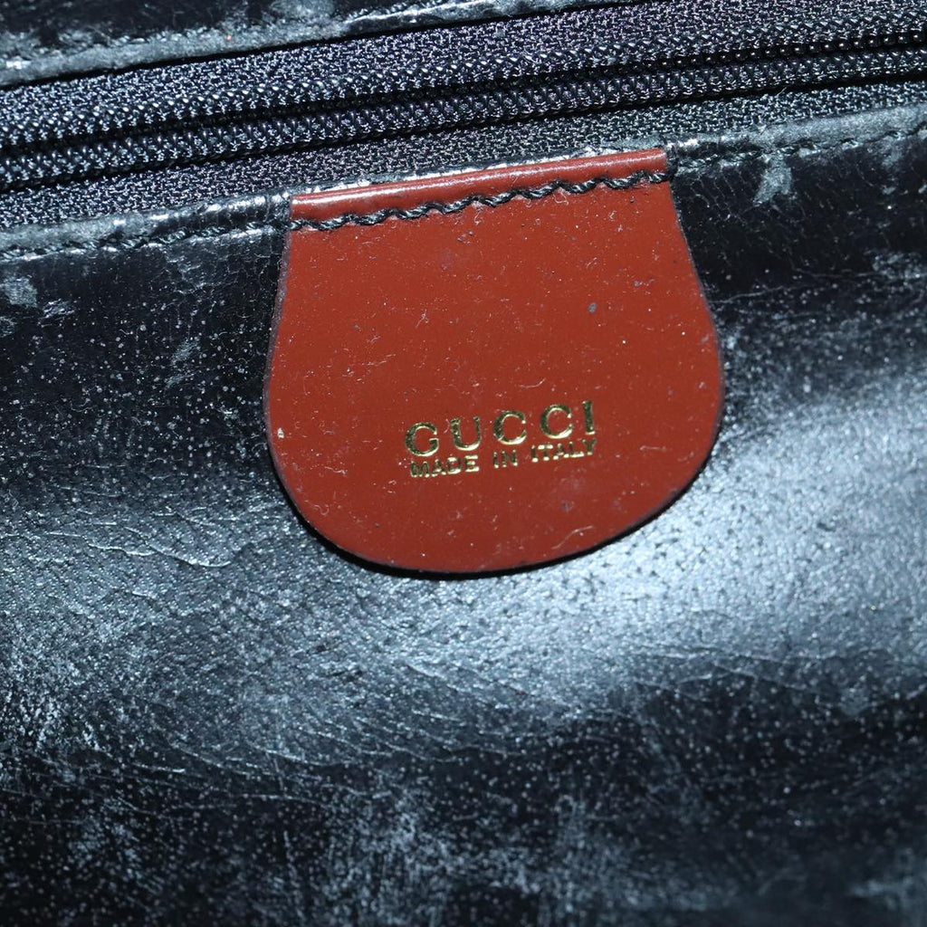 GUCCI Hand Bag Enamel 2way Brown Gold 000 270 0323 90951