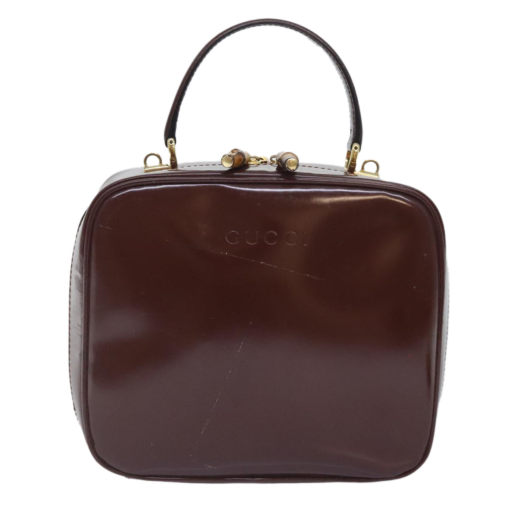 GUCCI Hand Bag Enamel 2way Brown Gold 000 270 0323 90951