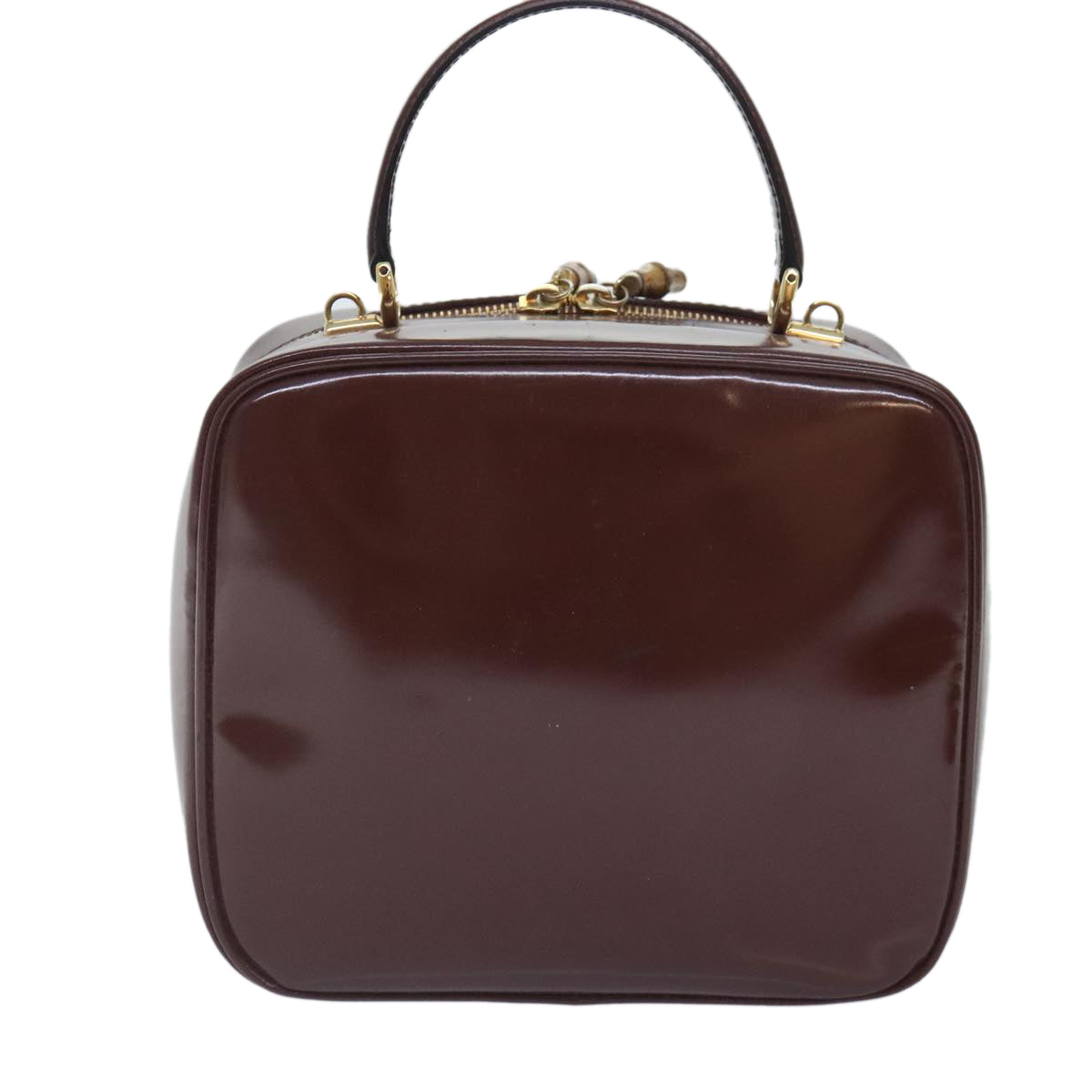 GUCCI Hand Bag Enamel 2way Brown Gold 000 270 0323 90951
