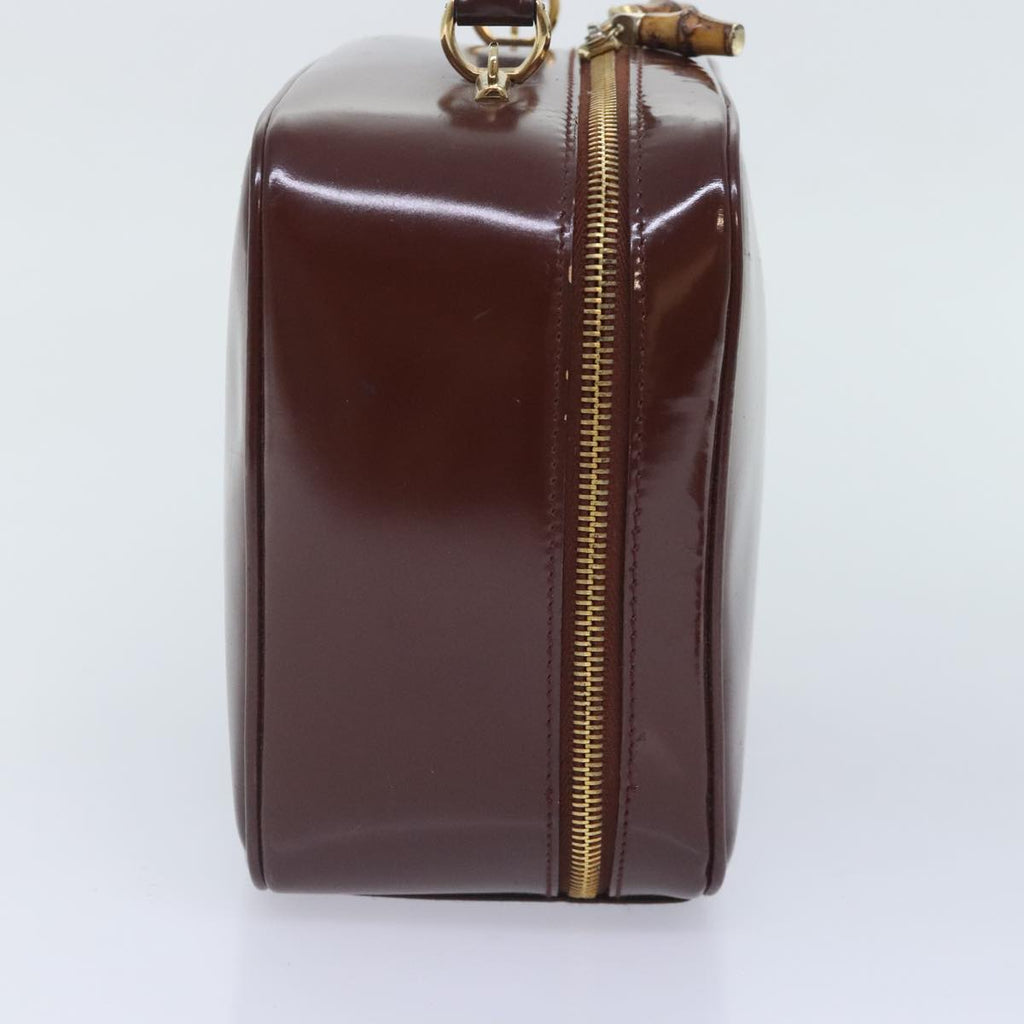 GUCCI Hand Bag Enamel 2way Brown Gold 000 270 0323 90951