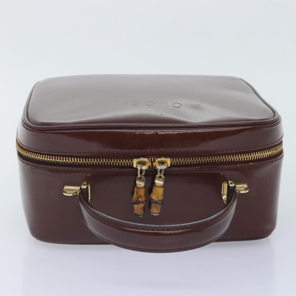 GUCCI Hand Bag Enamel 2way Brown Gold 000 270 0323 90951