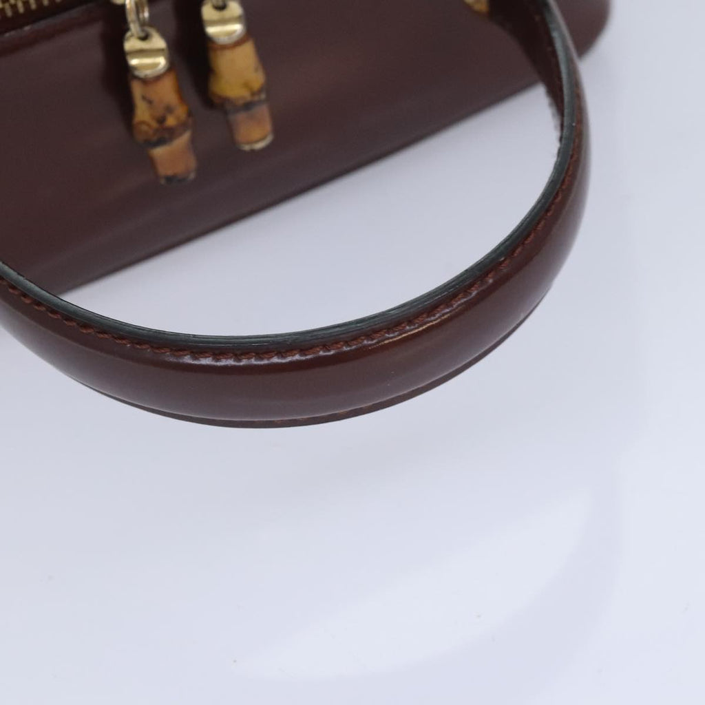 GUCCI Hand Bag Enamel 2way Brown Gold 000 270 0323 90951
