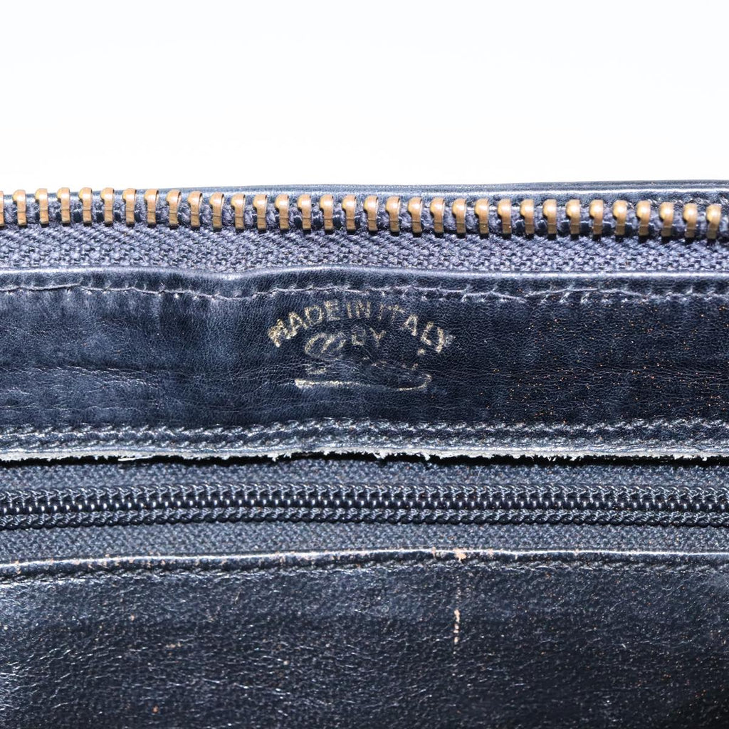 GUCCI Web Sherry Line Shoulder Bag Leather Black Gold Red 90952