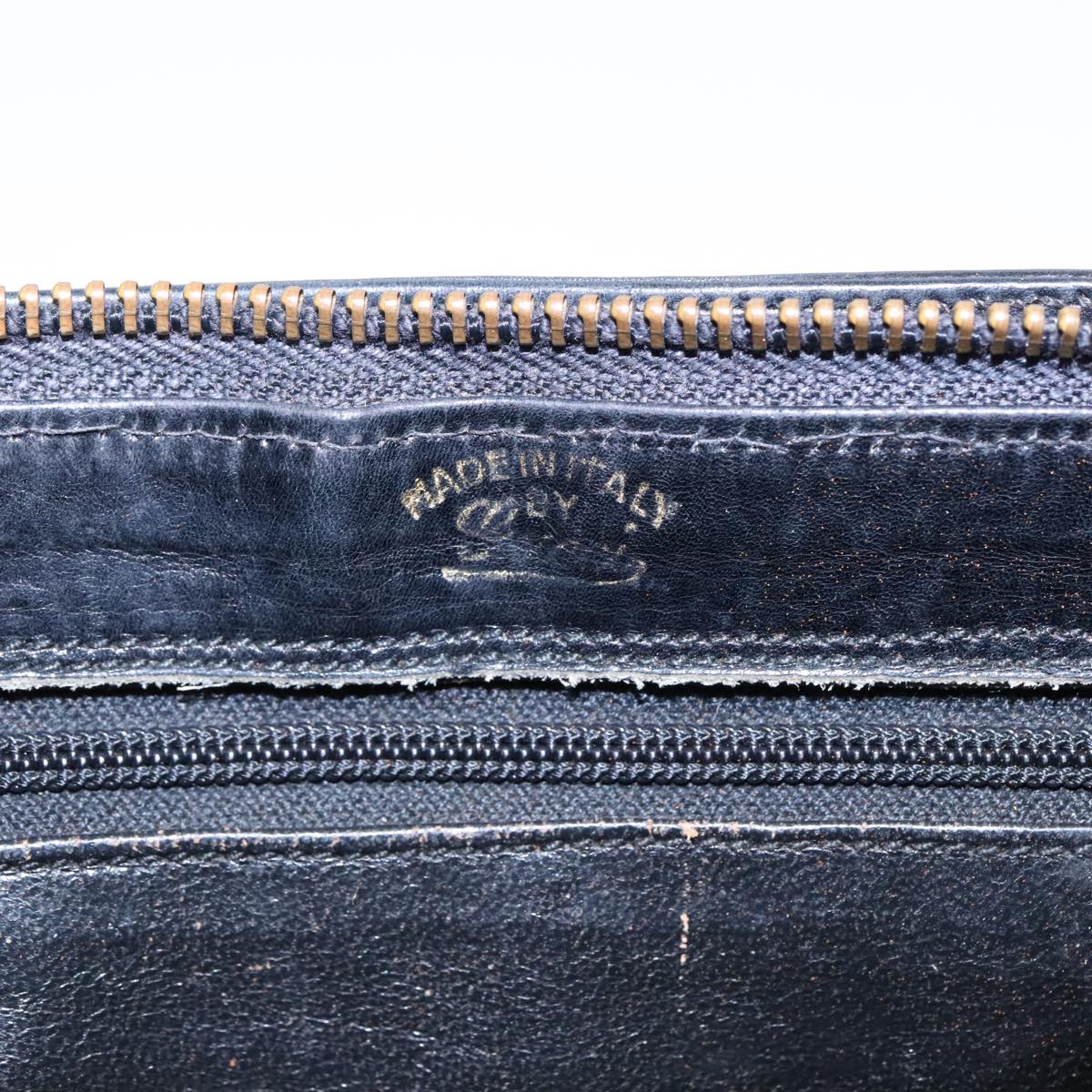 GUCCI Web Sherry Line Shoulder Bag Leather Black Gold Red 90952