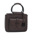GUCCI Hand Bag Leather Brown Gold 000 2058 0308 6 90953