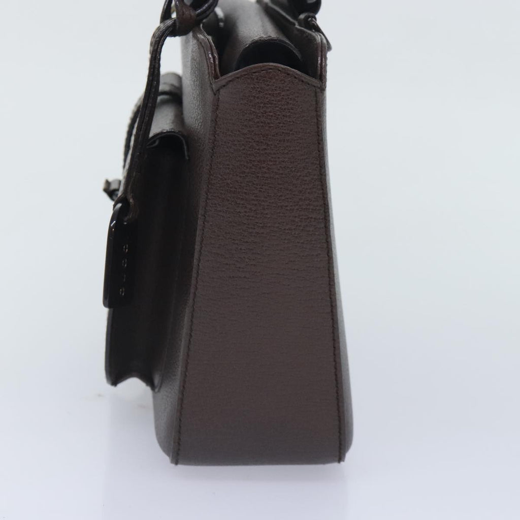 GUCCI Hand Bag Leather Brown Gold 000 2058 0308 6 90953