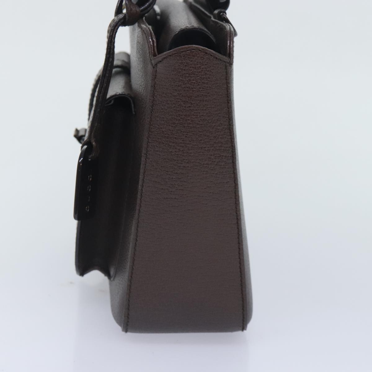 GUCCI Hand Bag Leather Brown Gold 000 2058 0308 6 90953