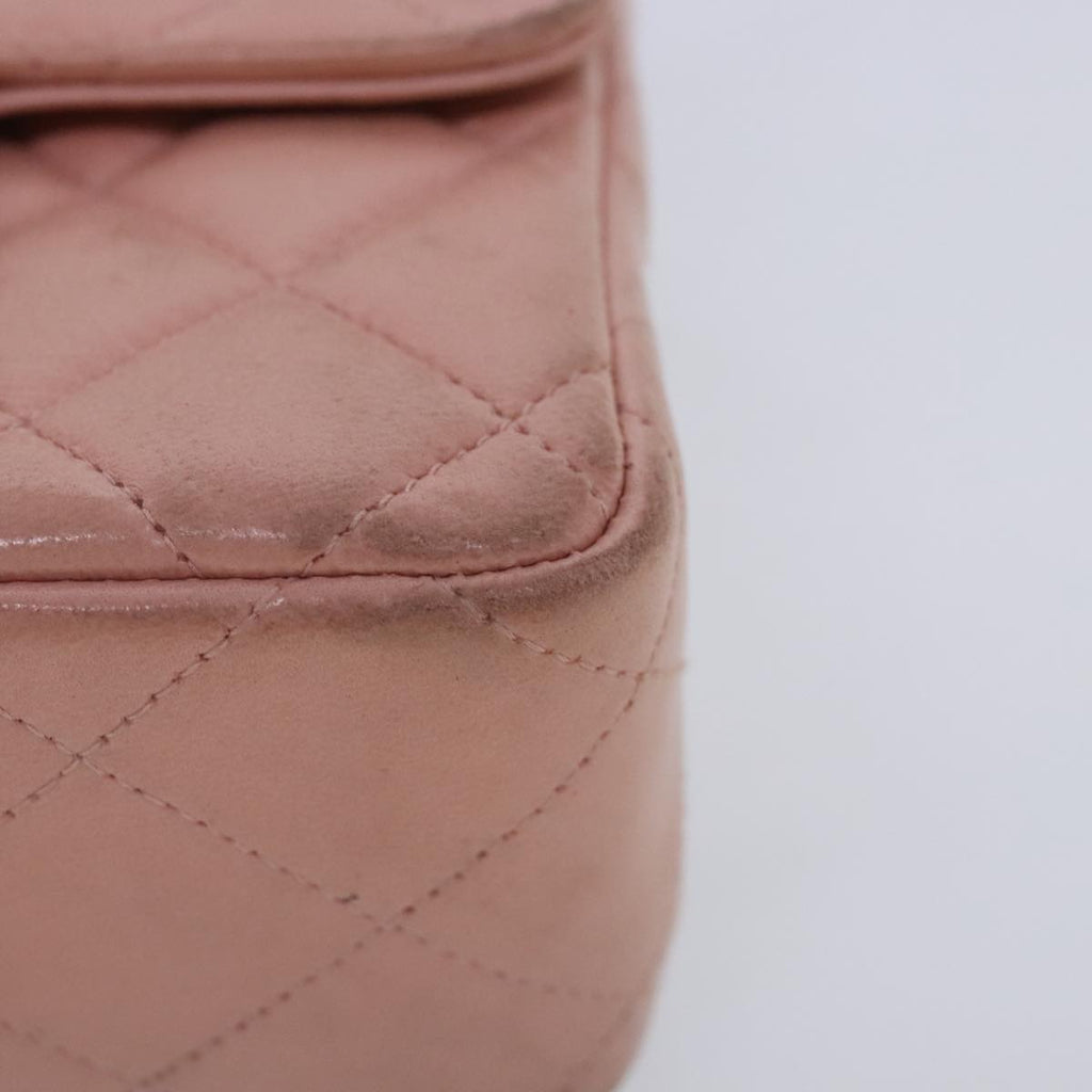 CHANEL Parent Child Bag Hand Bag Lamb Skin Pink Gold CC 90957A