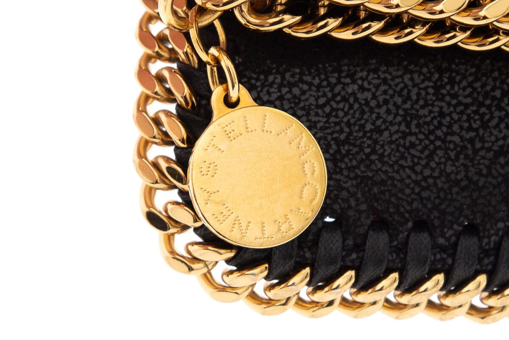 Stella McCartney Black & Gold Falabella Clutch