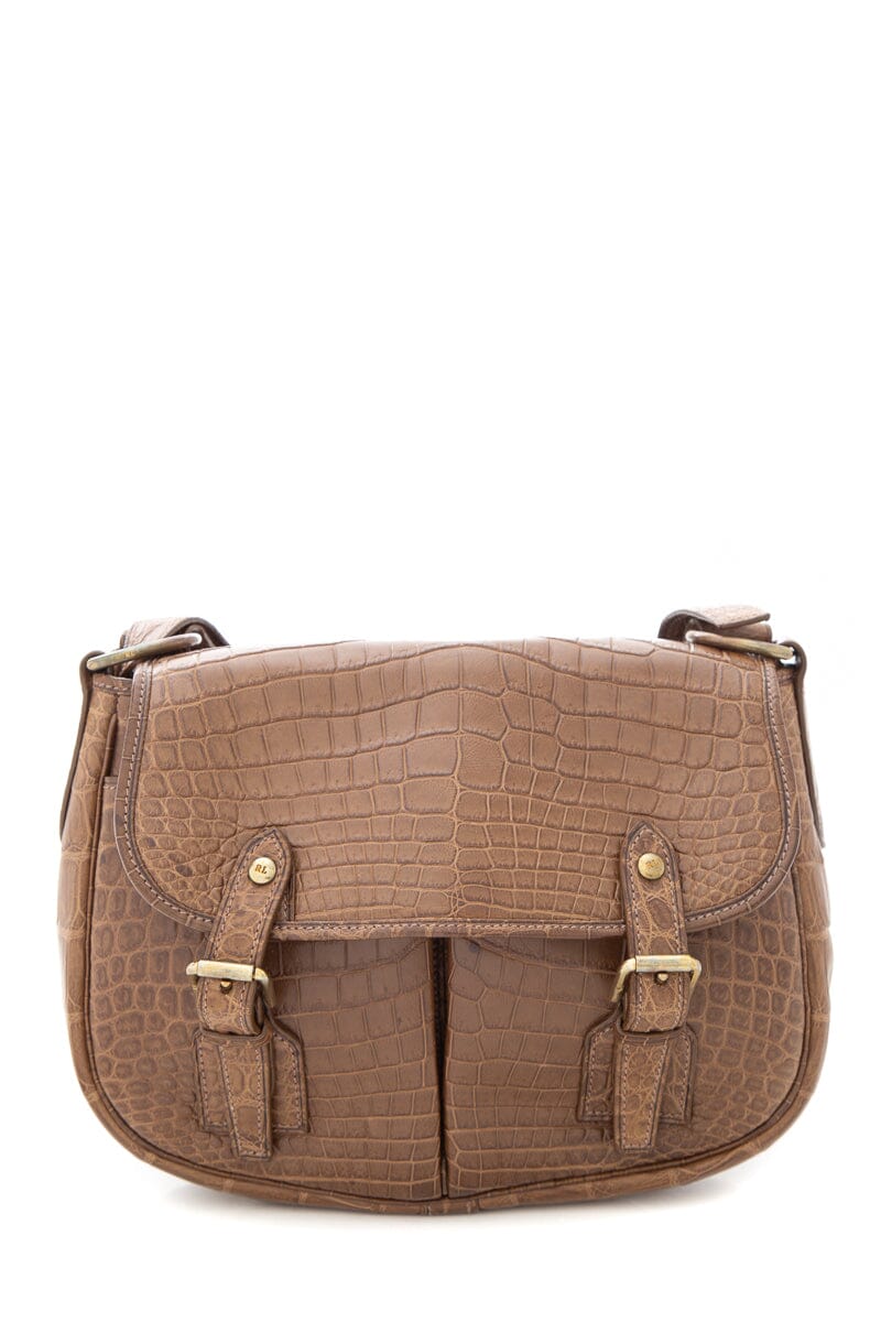 Ralph Lauren Brown Croc Handbag