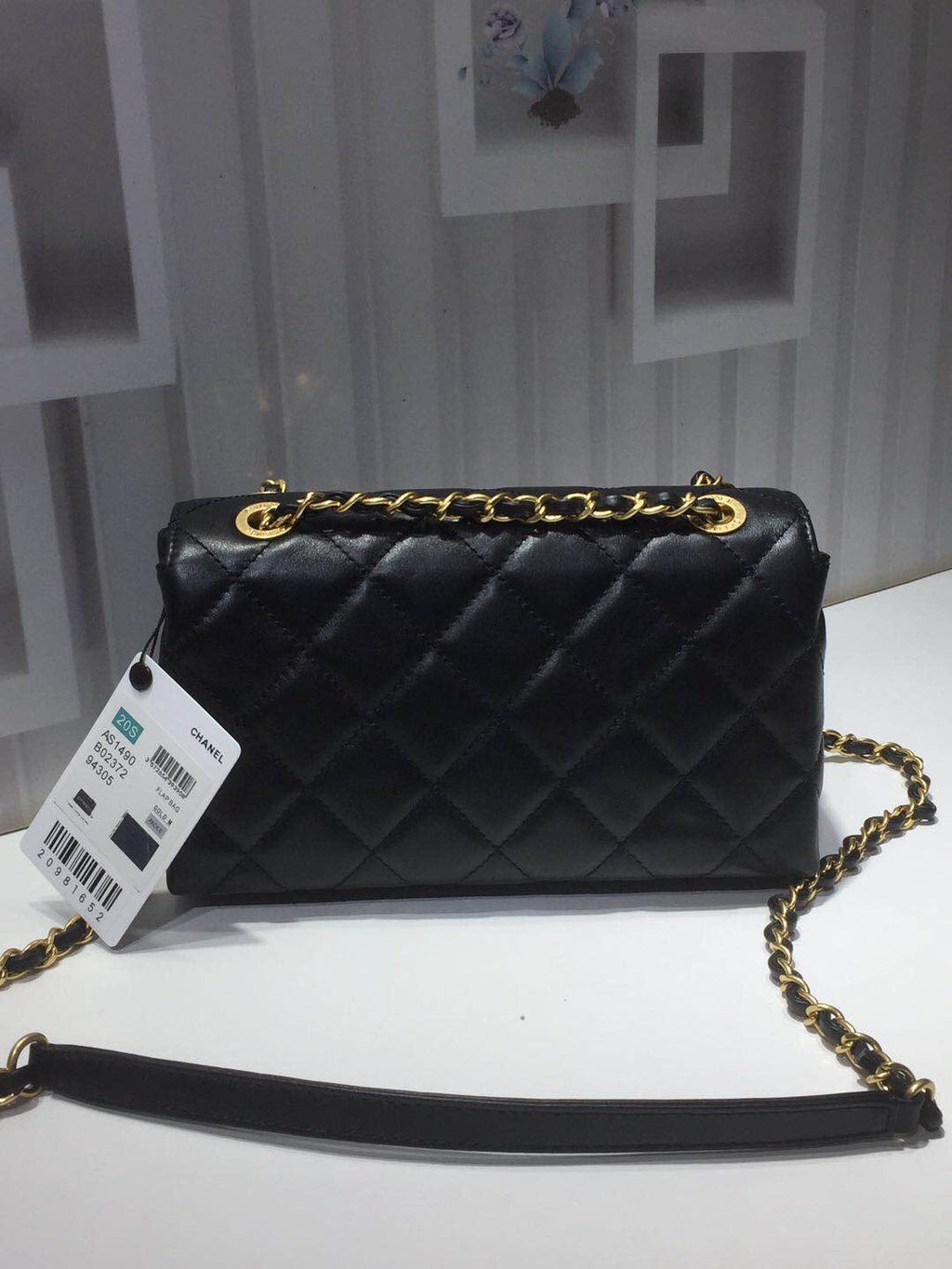 CHLFront Logo Small Flap Bag Gold Hardware Black For Women, Women’s Handbags, Shoulder Bags 8.2in/21cmAS1490