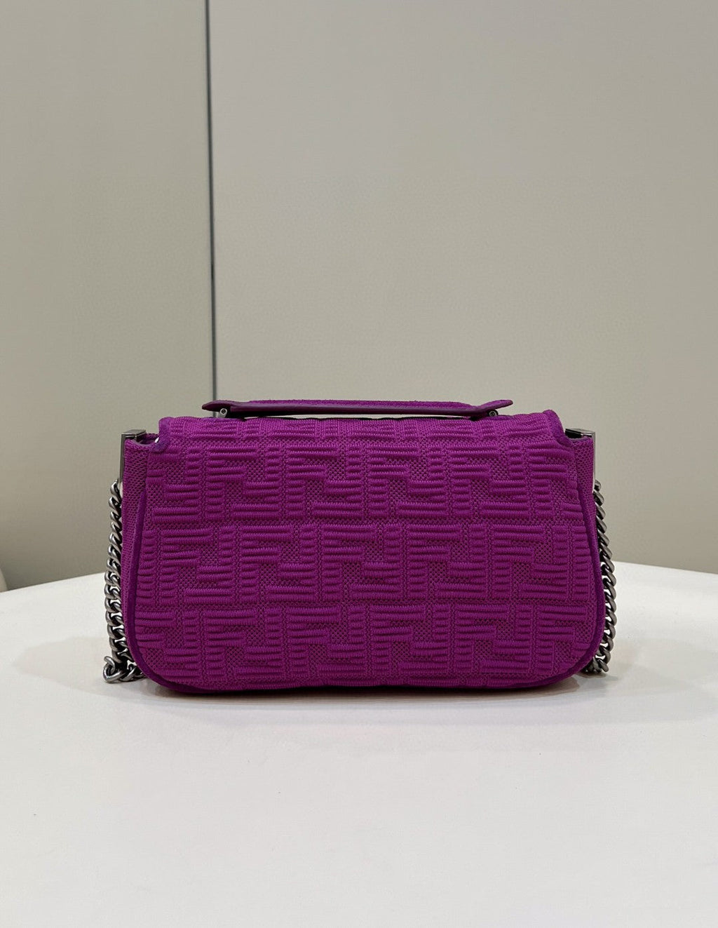 FI Baguette Chain MiGLAMI Purple FF Fabric Bag For Woman 14.5cm/6in 8BR793AHW5F1GEH