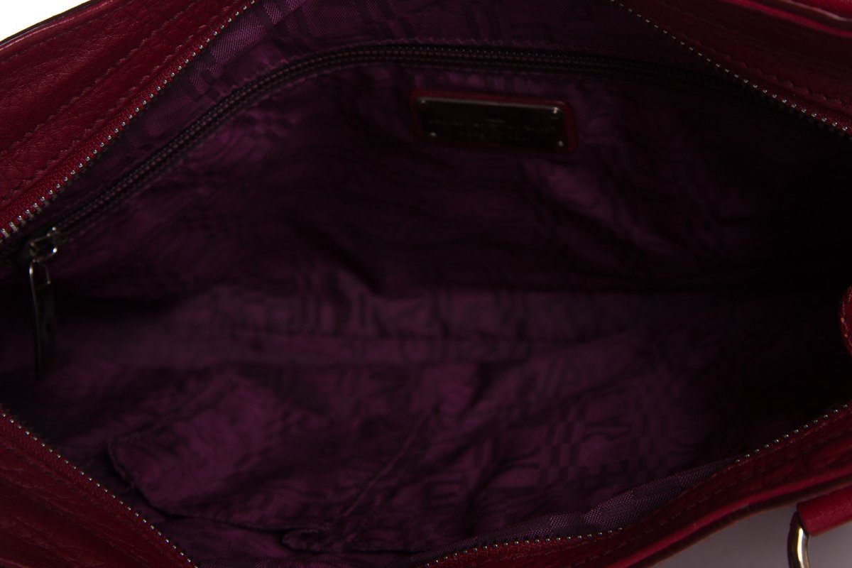 Salvatore Ferragamo Red Grained Leather Handle Bag