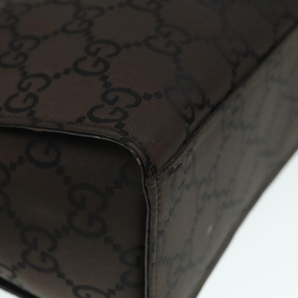 GUCCI GG Canvas Bamboo Hand Bag Brown Silver 002 1016 91003